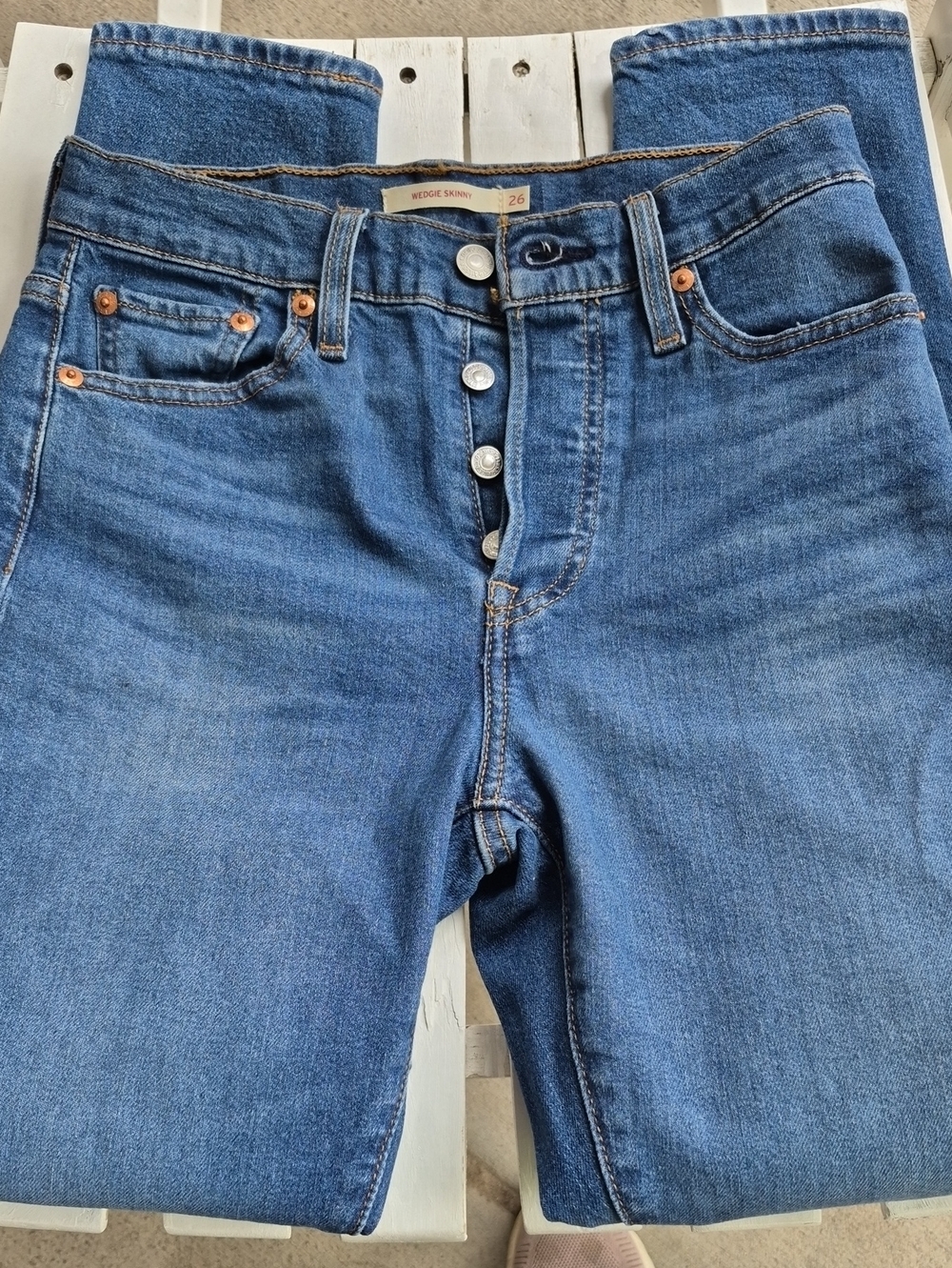 Levi's Women's Dark Blue Skinny Button-Fly Jeans